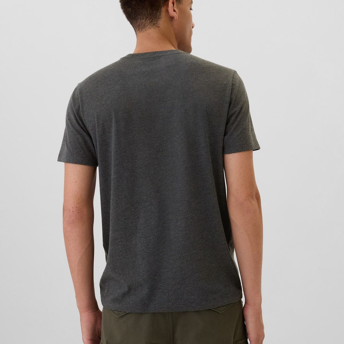 GAP - Polera Hombre Gap Mini Logo Manga Corta Gris