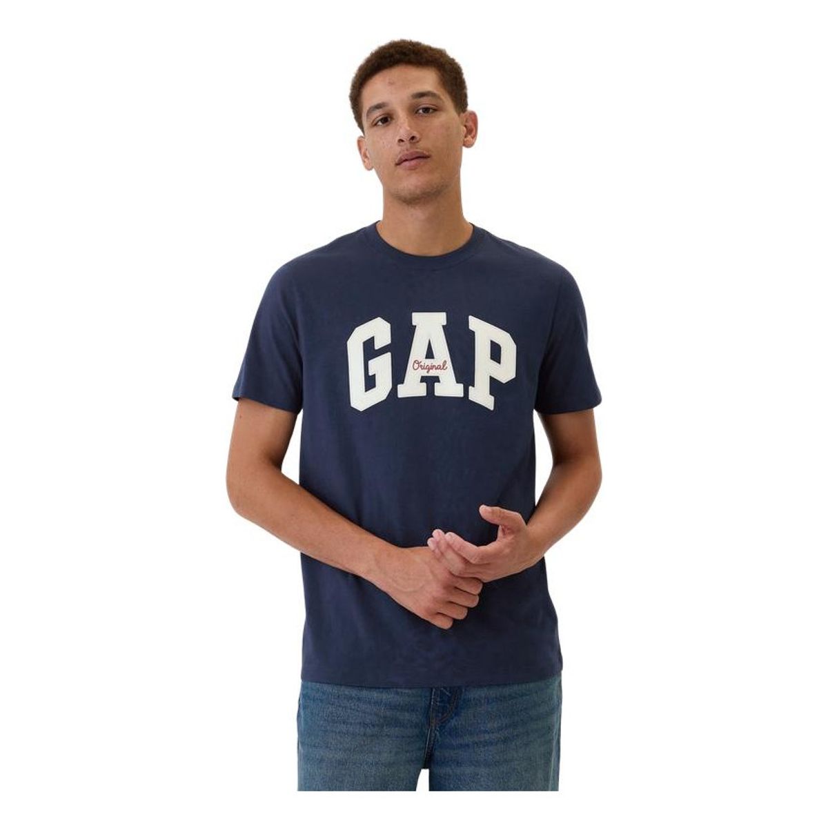 GAP - Polera Logo Manga Corta Hombre Azul