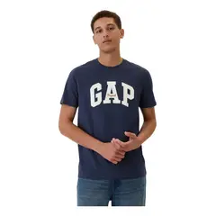 GAP - Polera Hombre Logo Manga Corta Azul
