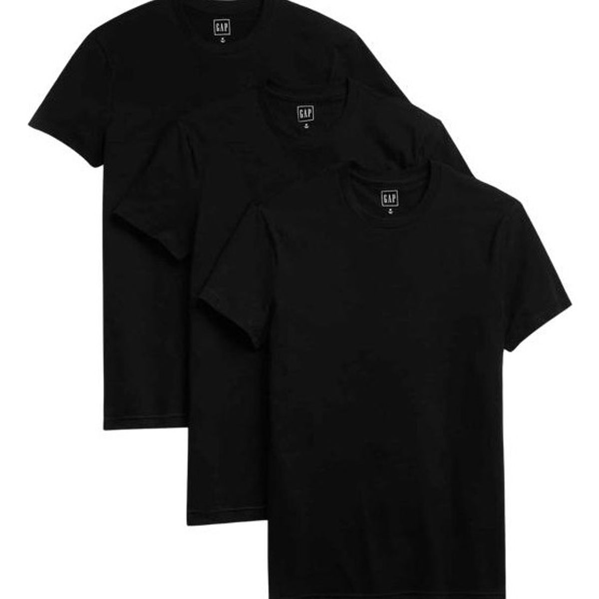 GAP - Poleras Pack De 3 Manga Corta Hombre Negro