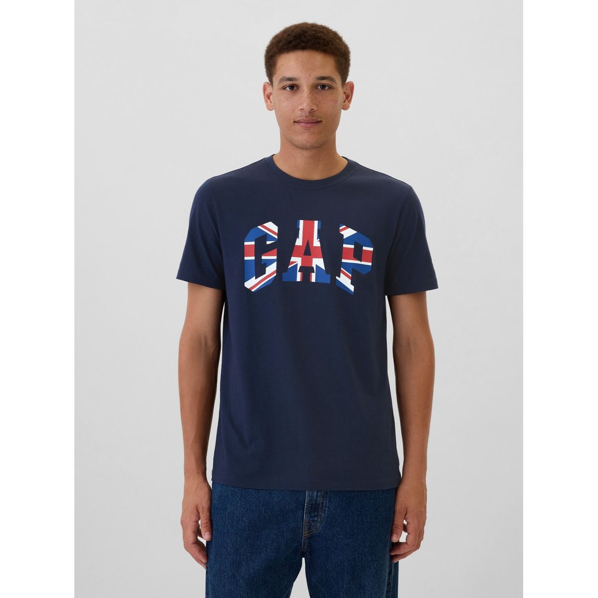 GAP - Polera Logo Uk Manga Corta Hombre Azul