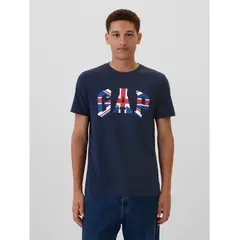 GAP - Polera Logo Uk Manga Corta Hombre Azul