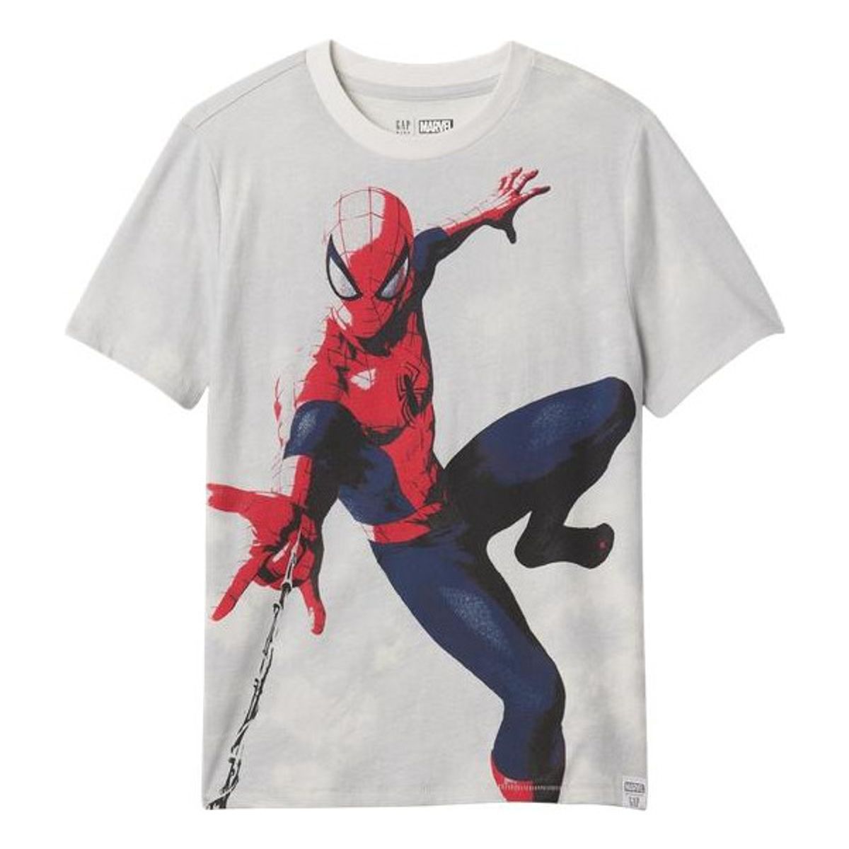 GAP - Polera Marvel Manga Corta Hombre Gris