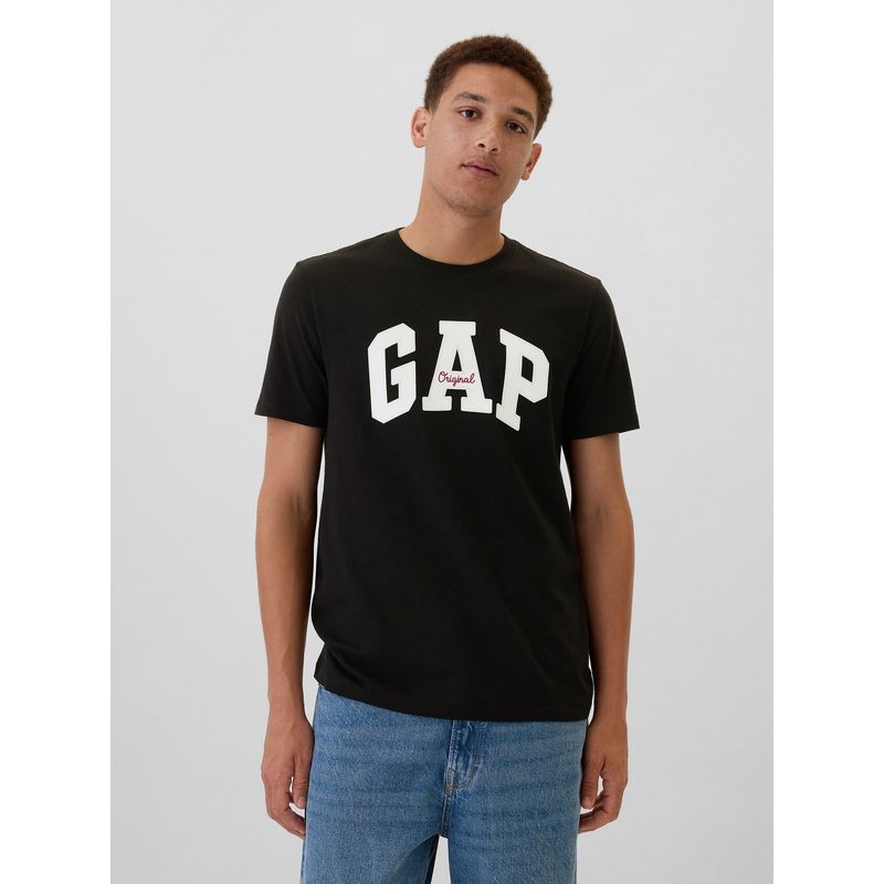 GAP - Polera Logo Manga Corta Hombre Negro