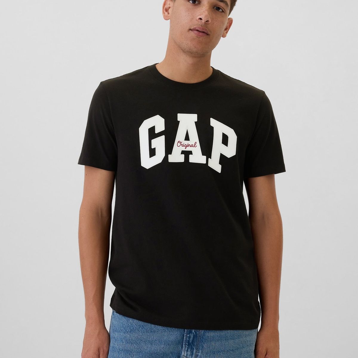 GAP - Polera Hombre Gap Gran Logo Manga Corta Negro
