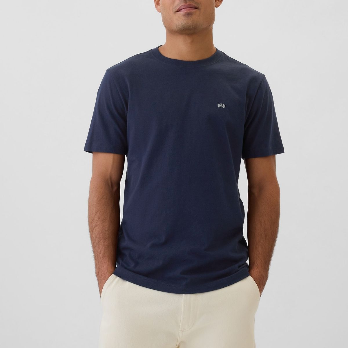 GAP - Polera Mini Logo Manga Corta Hombre Azul