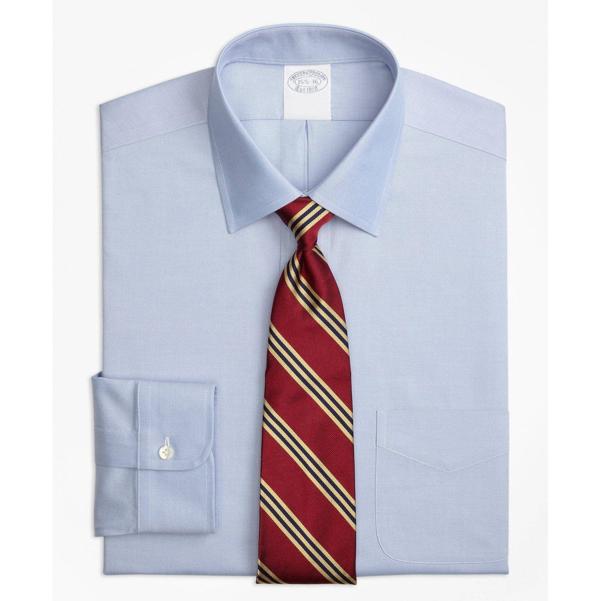 BROOKS BROTHERS - Camisa Cotton Pinpoint Regular Non-Iron Ainsley Hombre Celeste