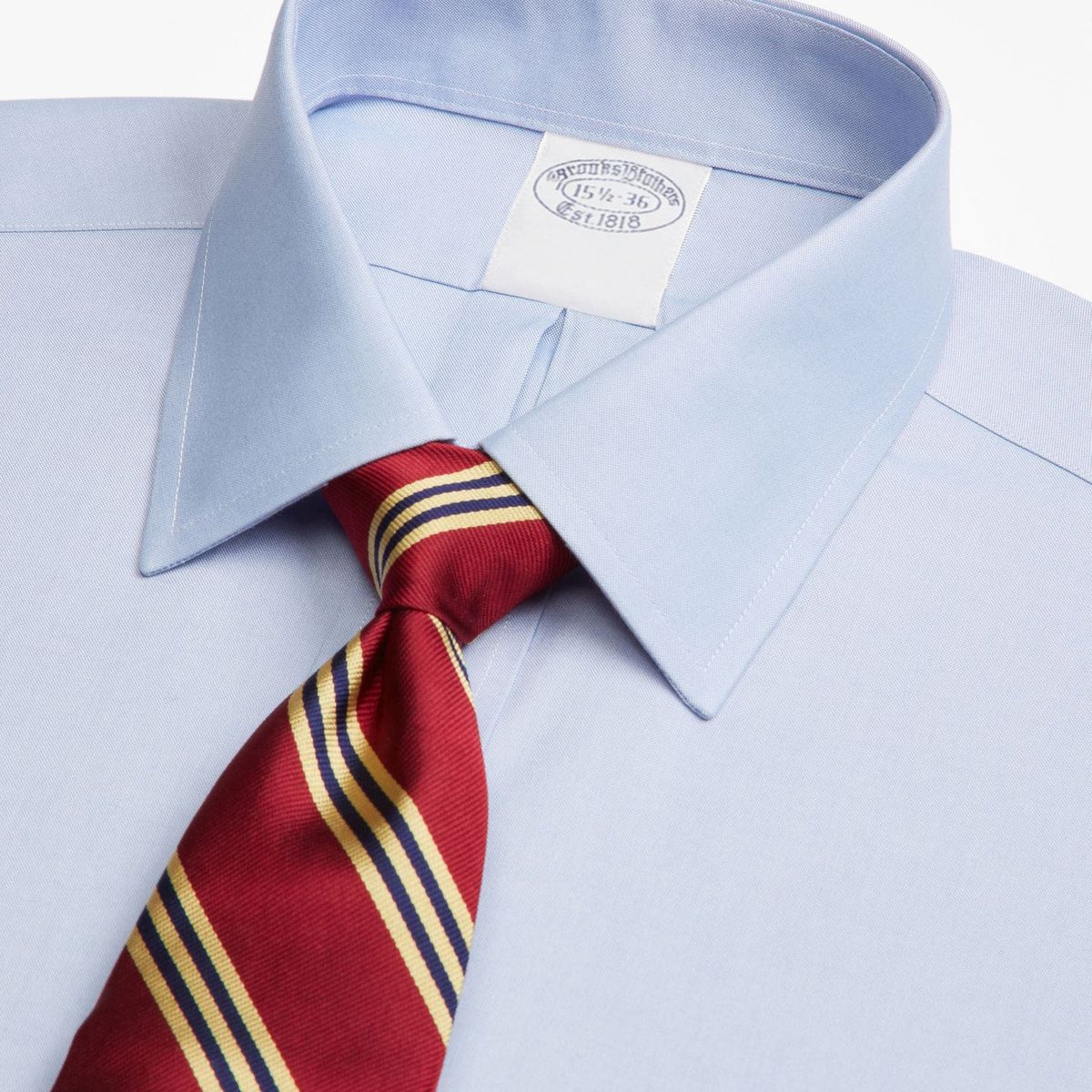 BROOKS BROTHERS - Camisa Cotton Pinpoint Regular Non-Iron Ainsley Cyan