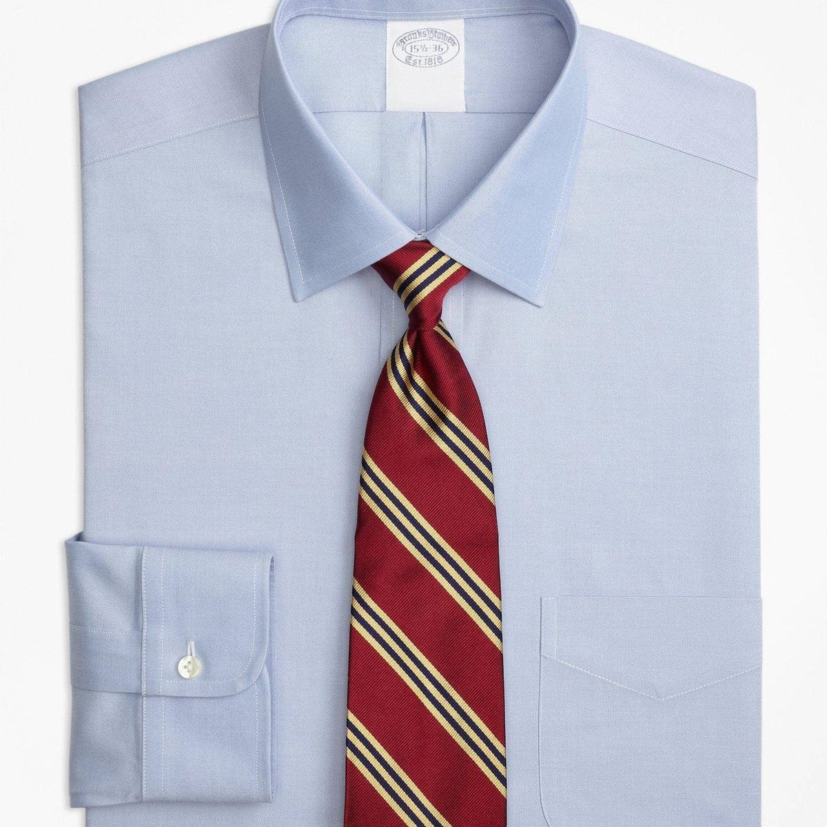 BROOKS BROTHERS - Camisa Cotton Pinpoint Regular Non-Iron Ainsley Hombre Celeste