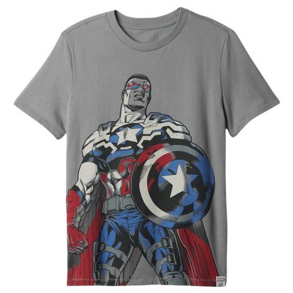 GAP - Polera Marvel Manga Corta Hombre Gris