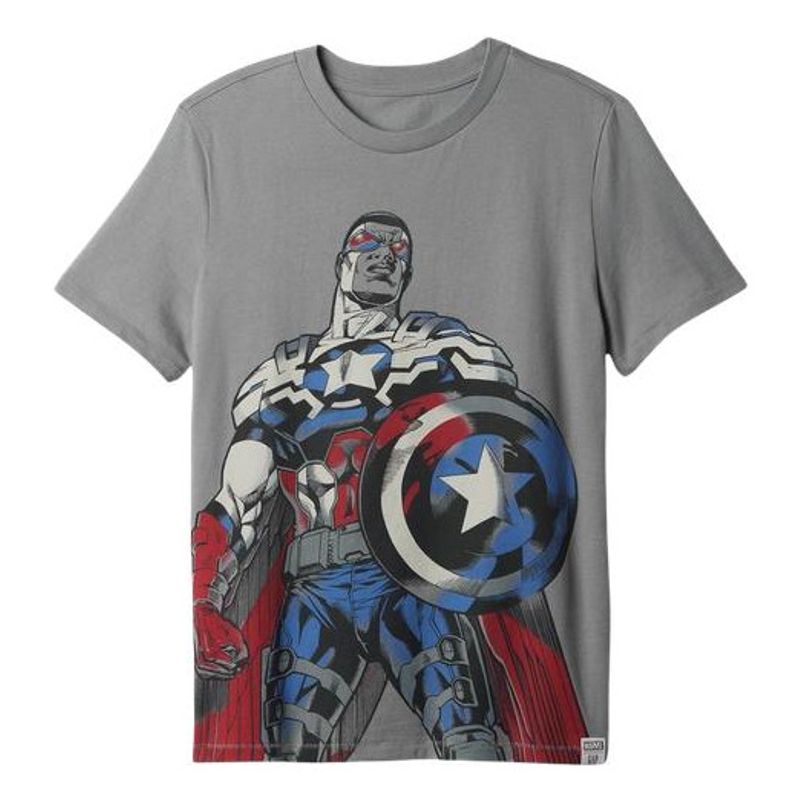 GAP - Polera Marvel Manga Corta Hombre Gris