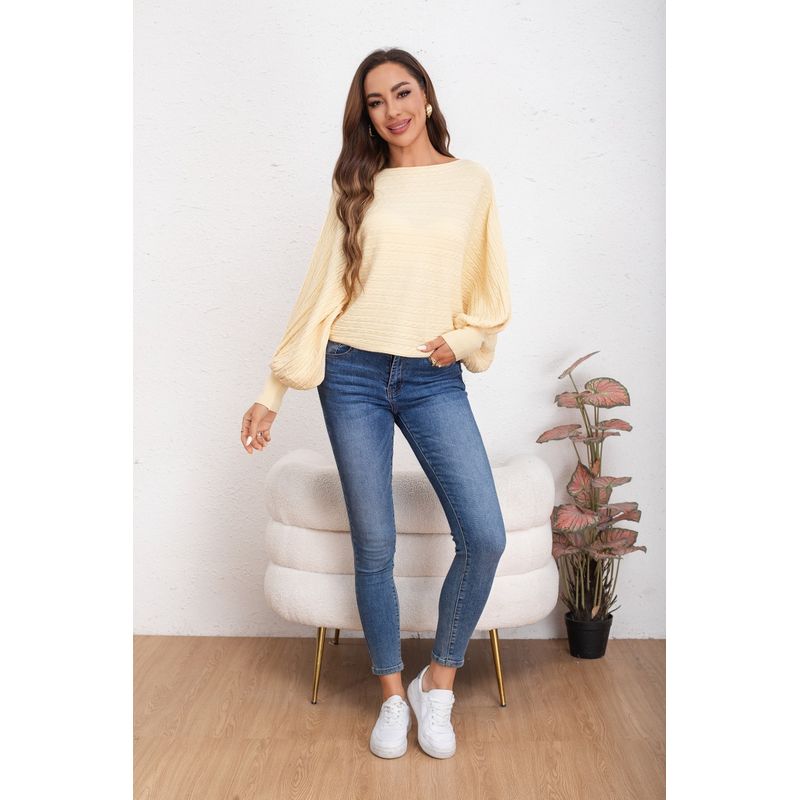 MPROPIA - Sweater Mujer Manga Murciélago Trenzado Otoño Invierno 5065_.