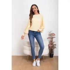 MPROPIA - Sweater Mujer Manga Murciélago Trenzado Otoño Invierno 5065