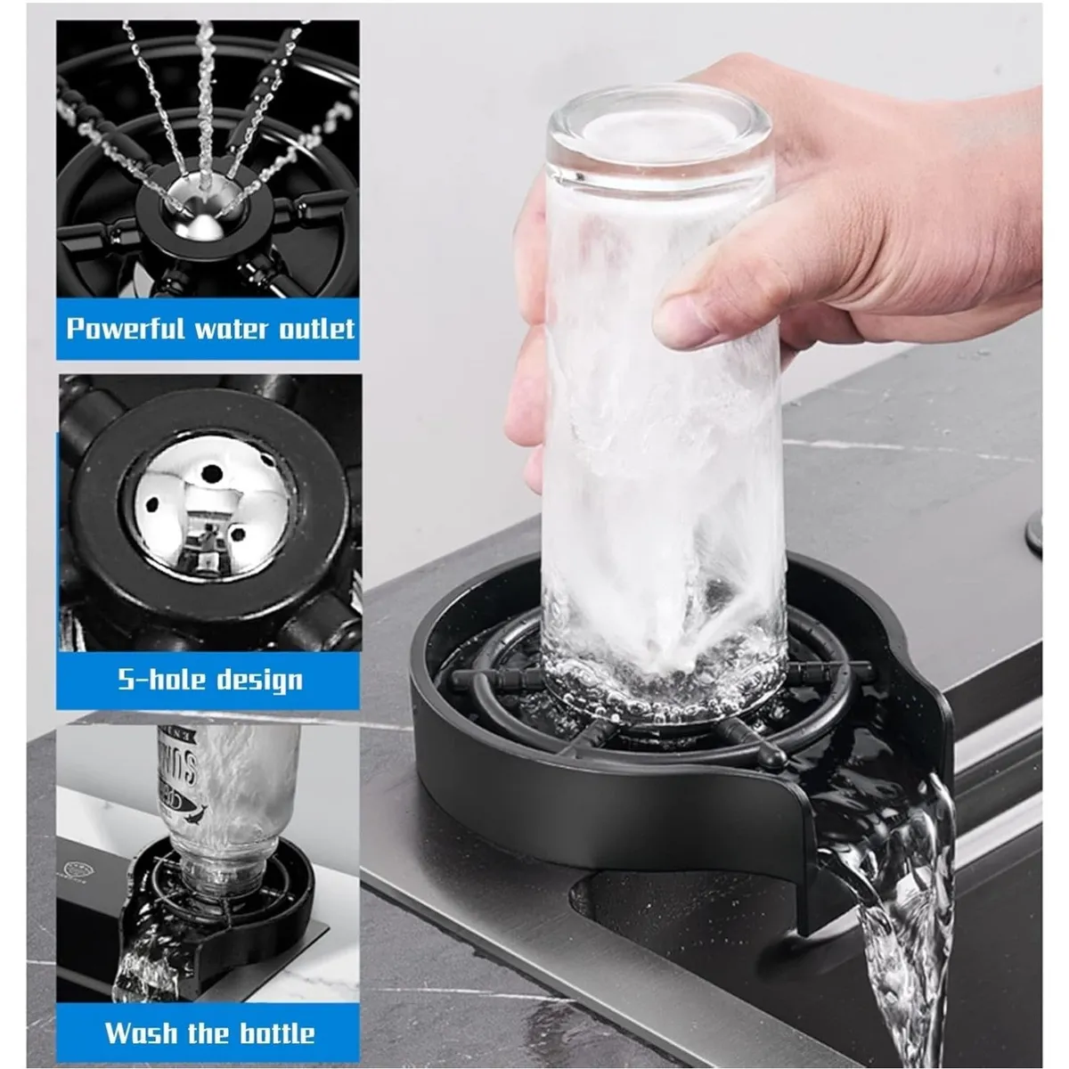 KUANGYE - Combo Lavaplato Empotrado 80x45cm Acero Inoxidable Lavavaso