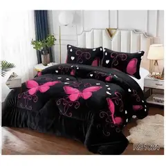 GENERICO - Cobertor de invierno Plush con Chiporro 2 plazas - Negro Mariposas