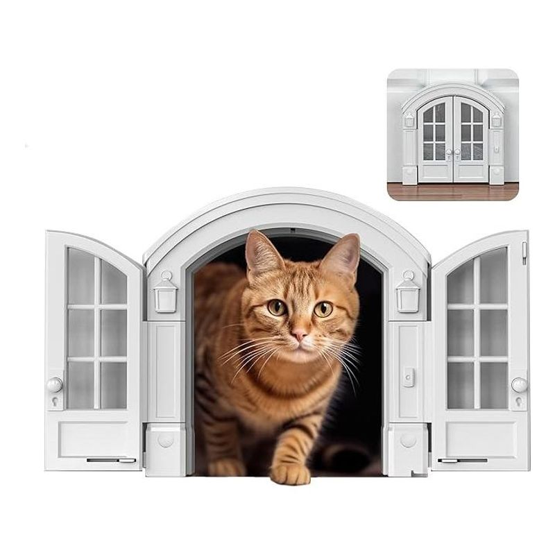 GENERICO - Puerta Interior Silenciosa para Gatos y Perros con Túnel