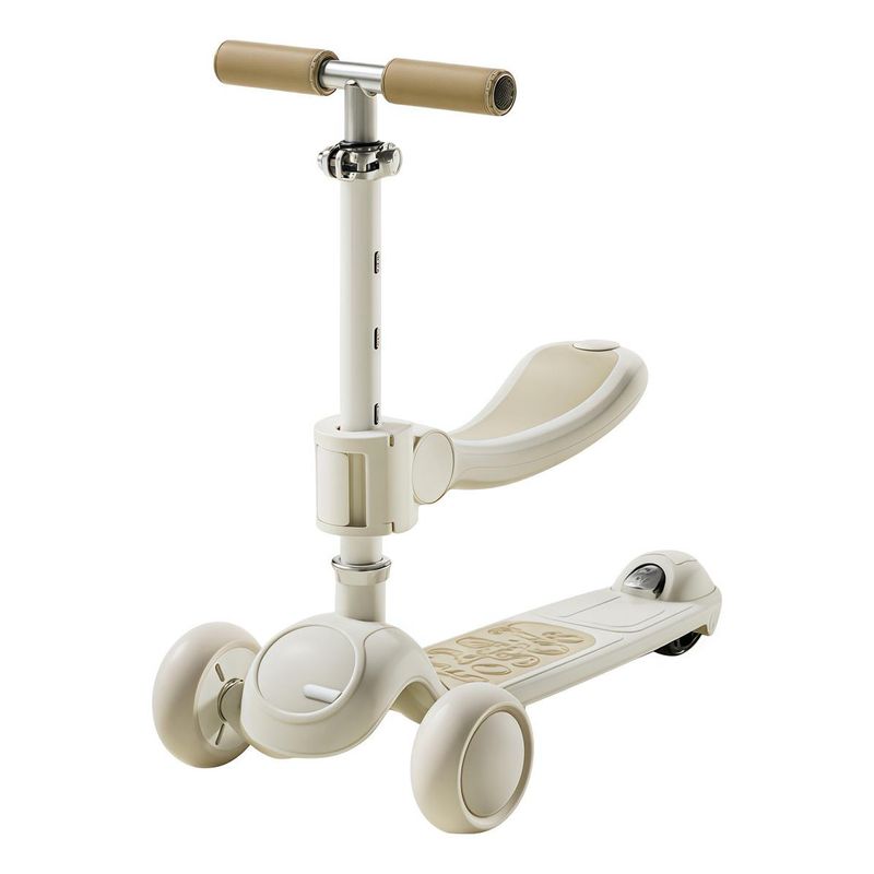 GENERICO - Patinete Plegable 2 en 1 con Luces y Asiento Ajustable