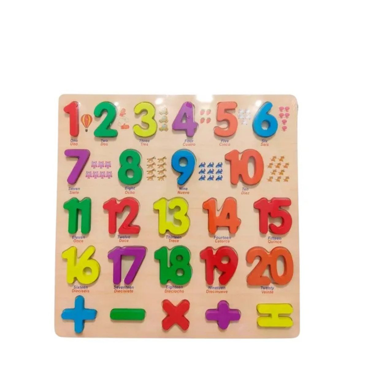 GENERICO - Tablero De Números Didáctico Aprendizaje Juguete Niño Madera NV