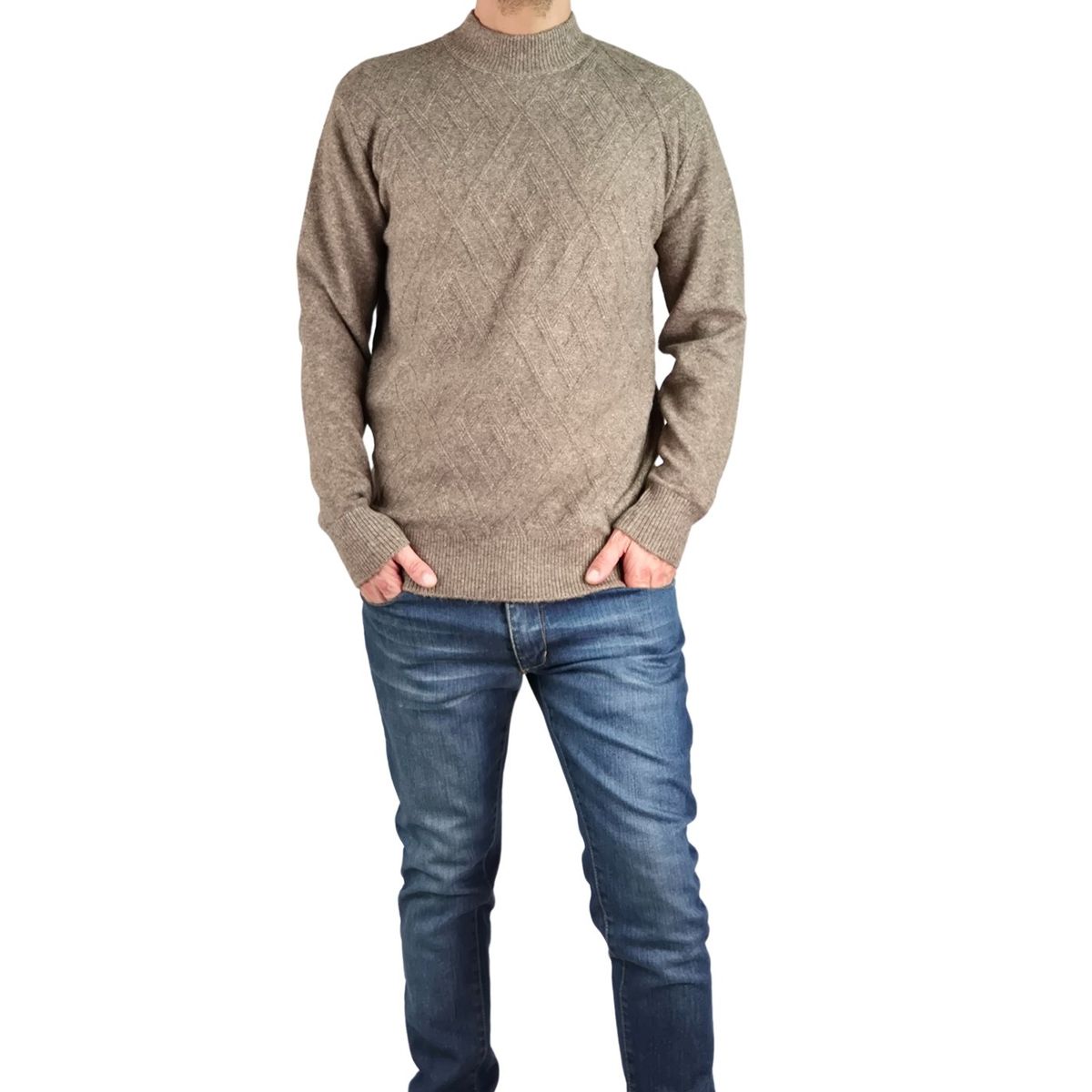 LIKE SHOP - Sweater Tejido Hombre Algodon Cuello Redondo Textura Colores 7186