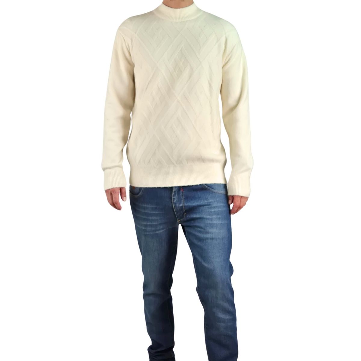 LIKE SHOP - Sweater Tejido Hombre Algodon Cuello Redondo Textura Colores 7186