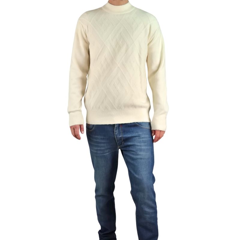 MPROPIA - Sweater Tejido Hombre Algodon Cuello Redondo Textura Colores 7186