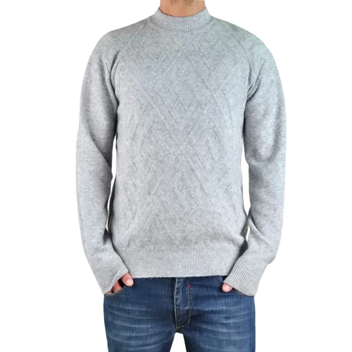 LIKE SHOP - Sweater Tejido Hombre Algodon Cuello Redondo Textura Colores 7186