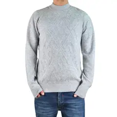MPROPIA - Sweater Tejido Hombre Algodon Cuello Redondo Textura Colores 7186