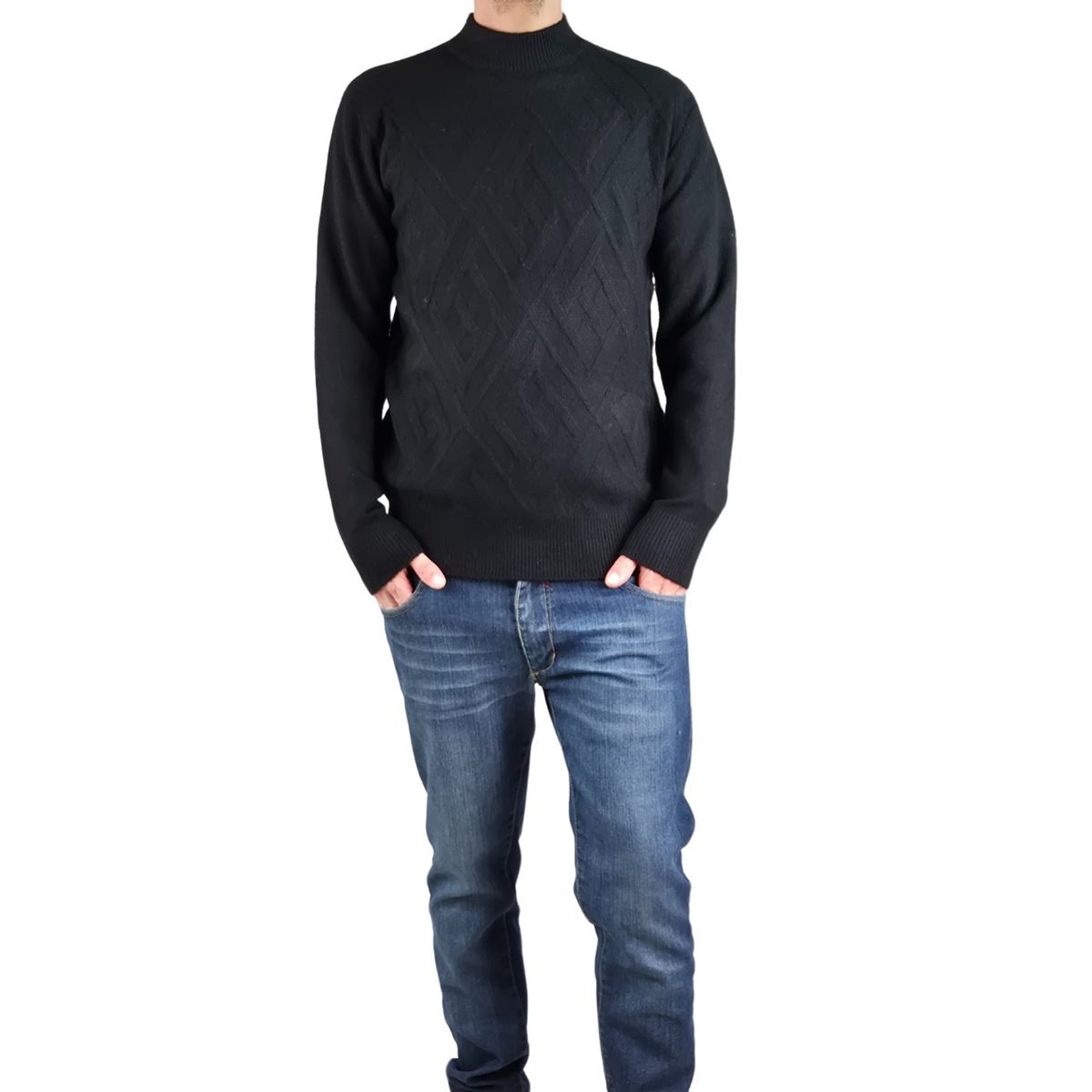 LIKE SHOP - Sweater Tejido Hombre Algodon Cuello Redondo Textura Colores 7186