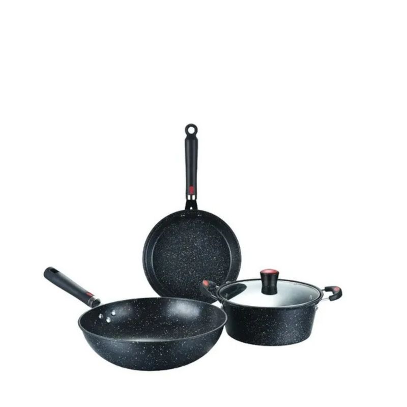 GENERICO - Set De Cocina Olla Sartén Wok Anti Adherente SK