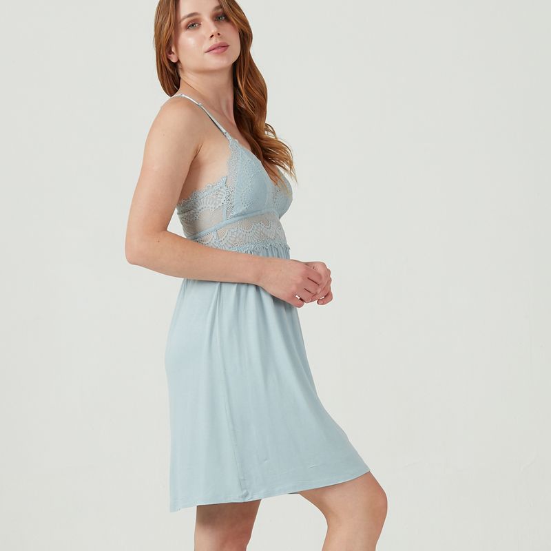 BARBIZON - Camisa de Dormir Mini Sara Celeste