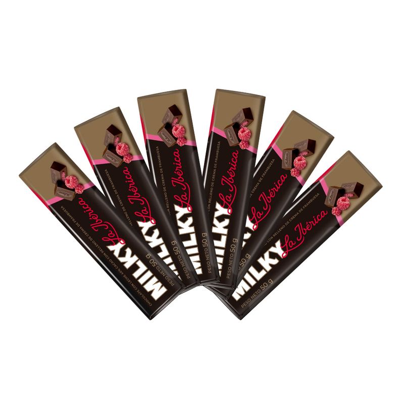 LA IBERICA - PACK X6 BARRA CHOCOLATE MILKY FRAMBUESA 50G LA IBÉRICA
