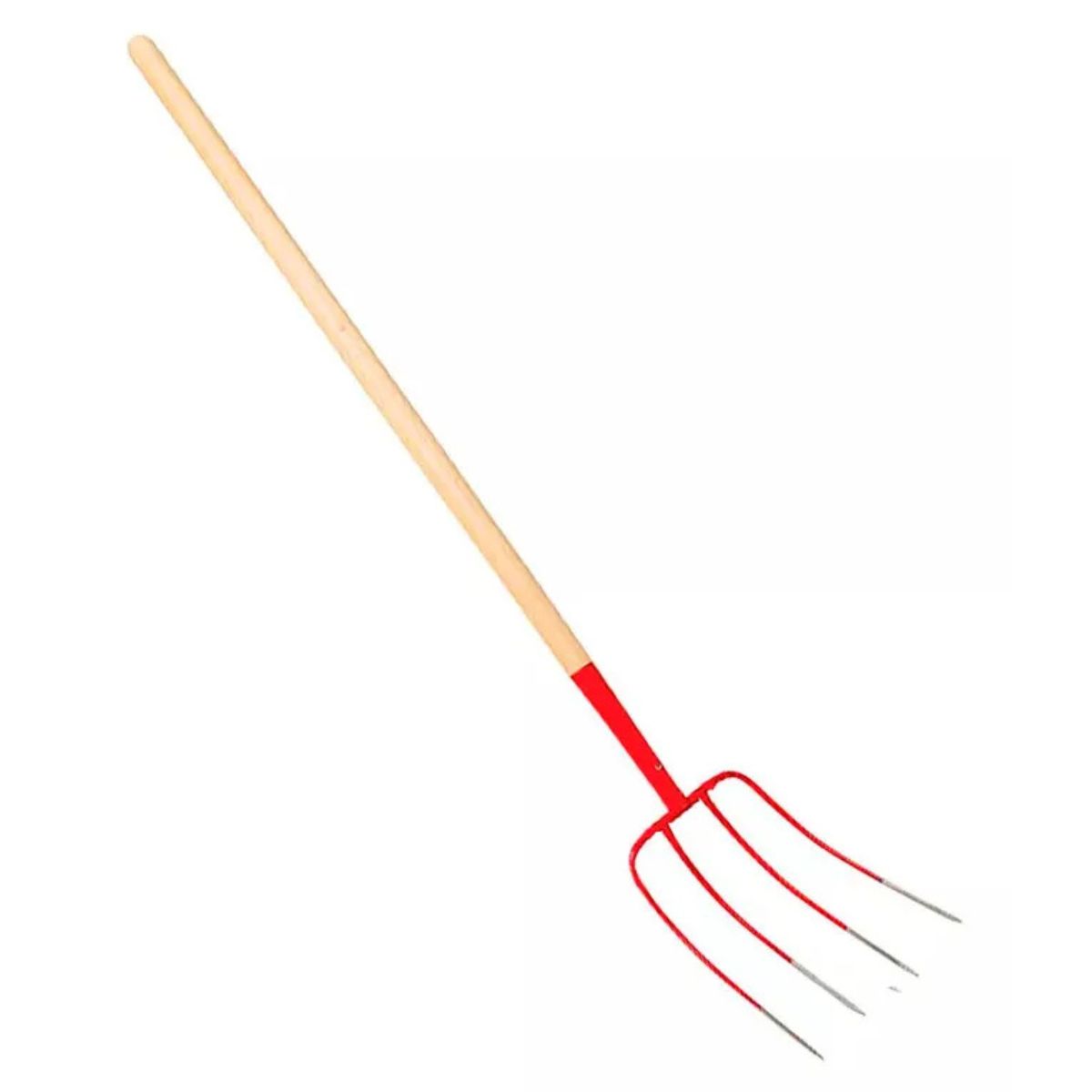 GENERICO - HORQUETA 4 GANCHOS CON MANGO DE MADERA 1.2MT-MIMBRAL