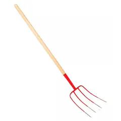 GENERICO - HORQUETA 4 GANCHOS CON MANGO DE MADERA 1.2MT-MIMBRAL