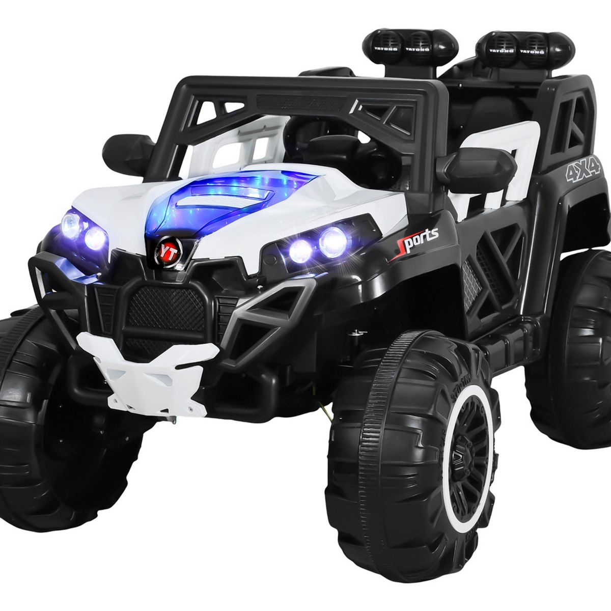 LITTLE MONKEY - Montable Buggy Eléctrico Luces Música Y Control  Blanco