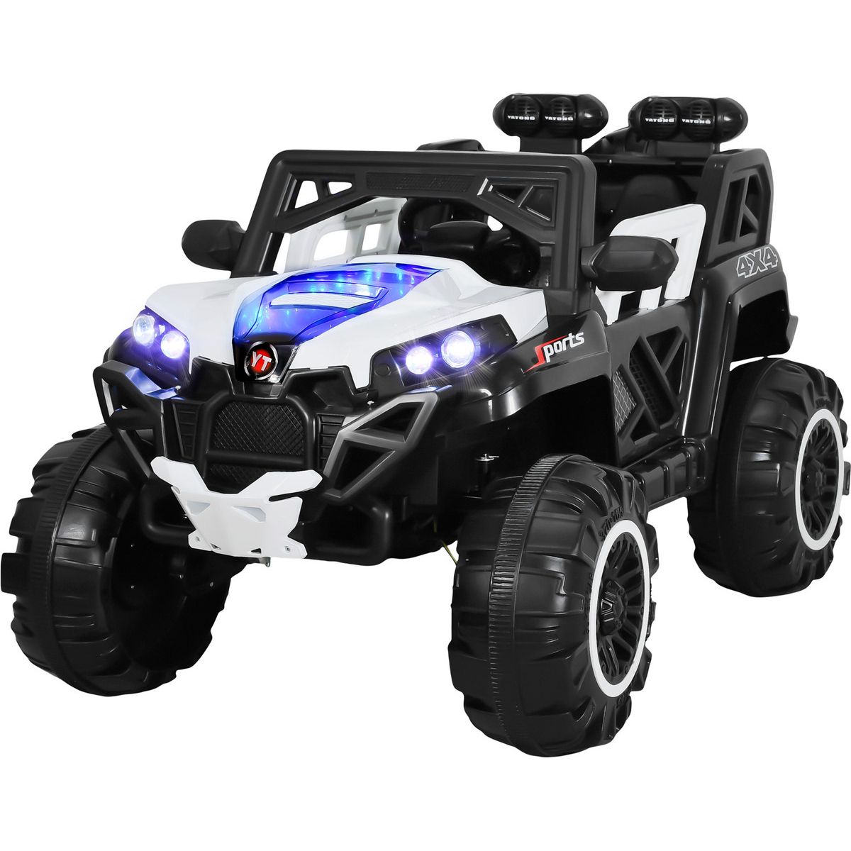 LITTLE MONKEY - Montable Buggy Eléctrico Luces Música Y Control  Blanco