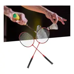 AK SPORT - Raqueta de Bádminton Deportiva set raqueta+plumilla+funda