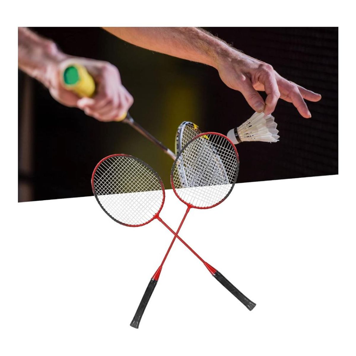 AK SPORT - Raqueta de Bádminton Deportiva set raqueta+plumilla+funda