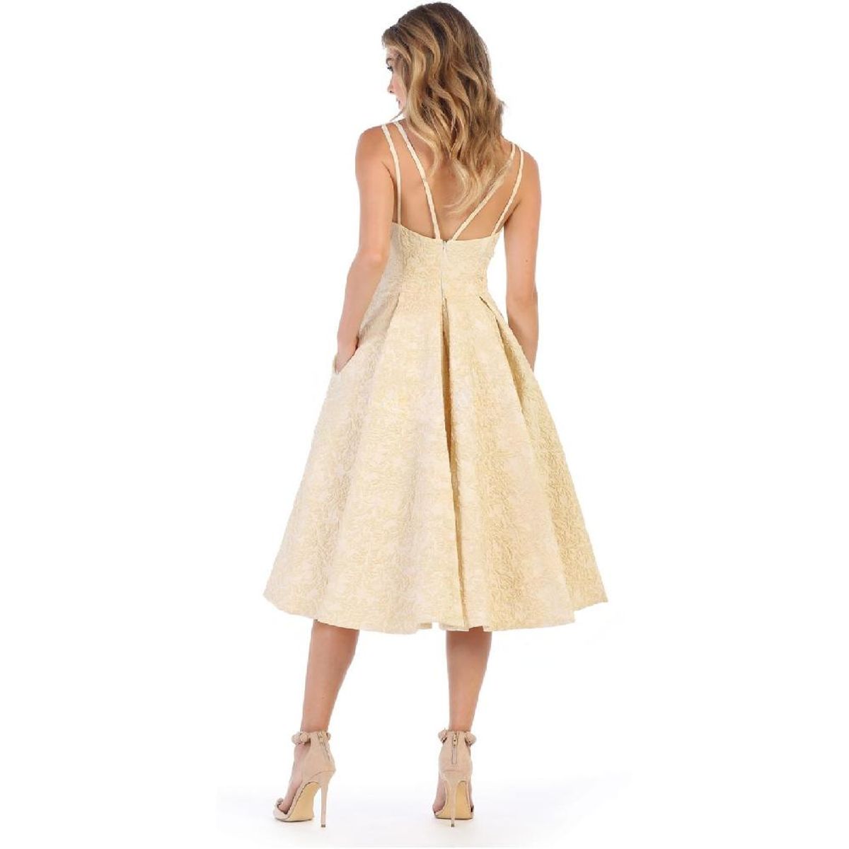 UNIQUE - VESTIDO MEDIO M7699 ROSADO - Rosa