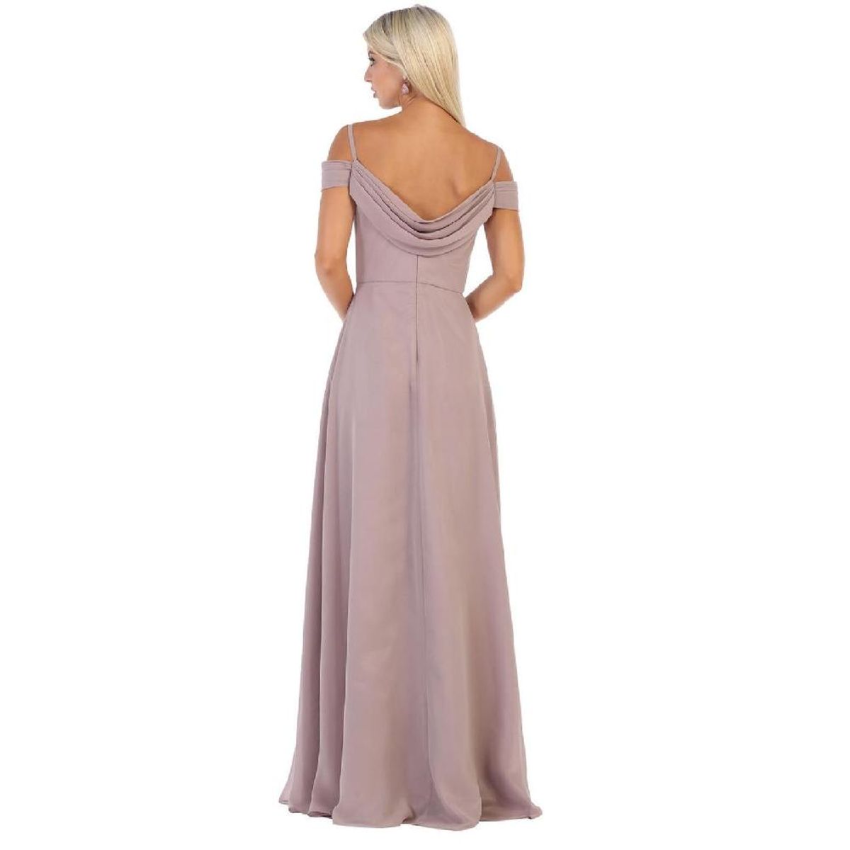 UNIQUE - VESTIDO LARGO L1611 PLALO DE ROSA - Palo Rosa