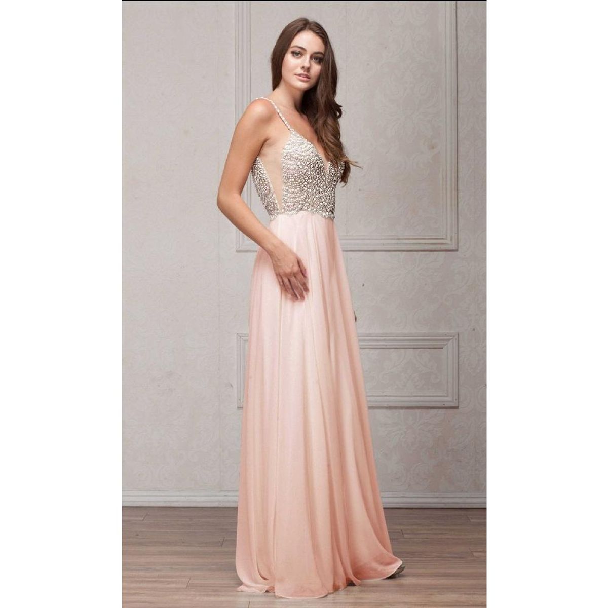 UNIQUE - VESTIDO LARGO DE FIESTA L570 ROSADO - Rosa