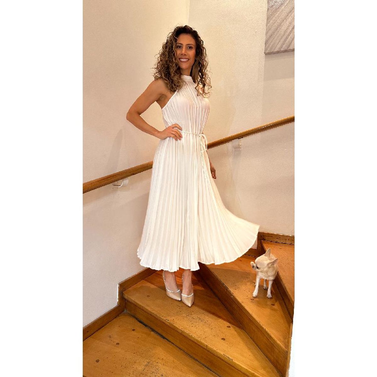 UNIQUE - VESTIDO MEDIO M1446 BLANCO - Blanco