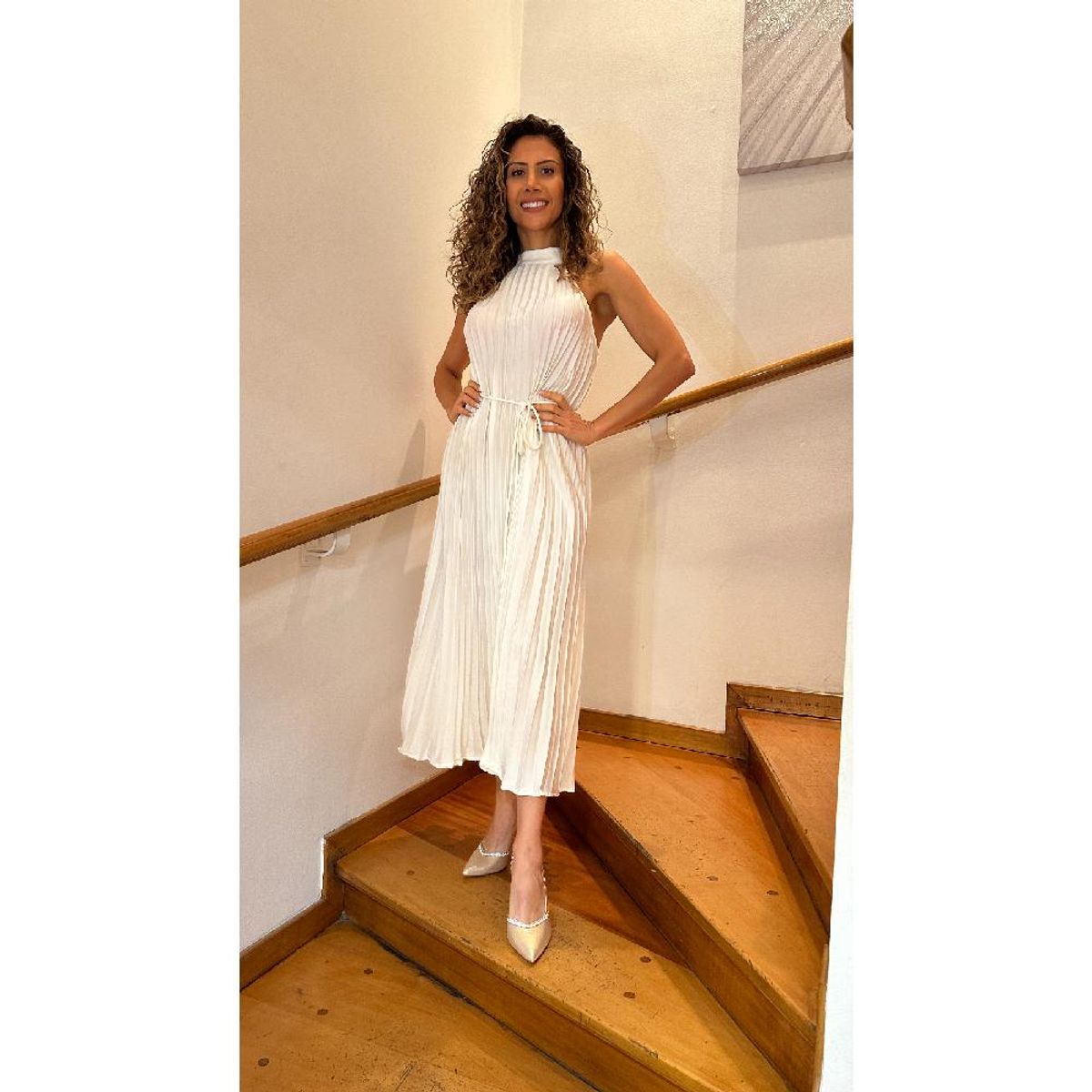 UNIQUE - VESTIDO MEDIO M1446 BLANCO - Blanco