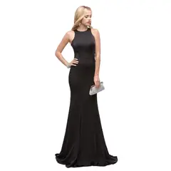 UNIQUE - VESTIDO LARGO L9635 NEGRO - Negro