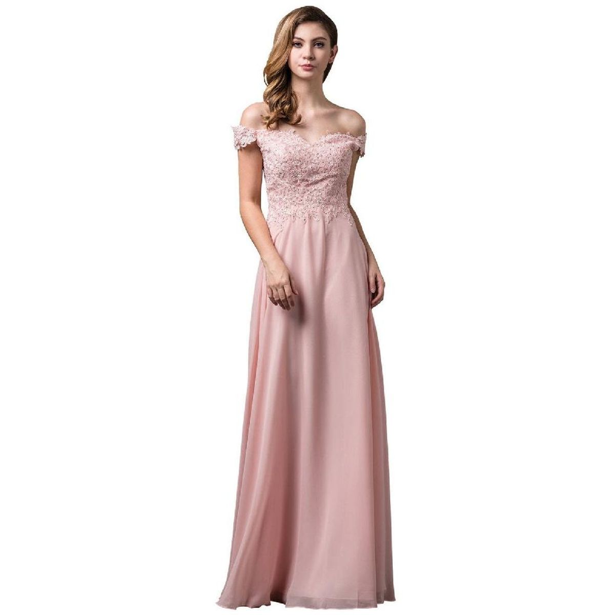 UNIQUE - VESTIDO LARGO L2492 ROSADO - Mocca