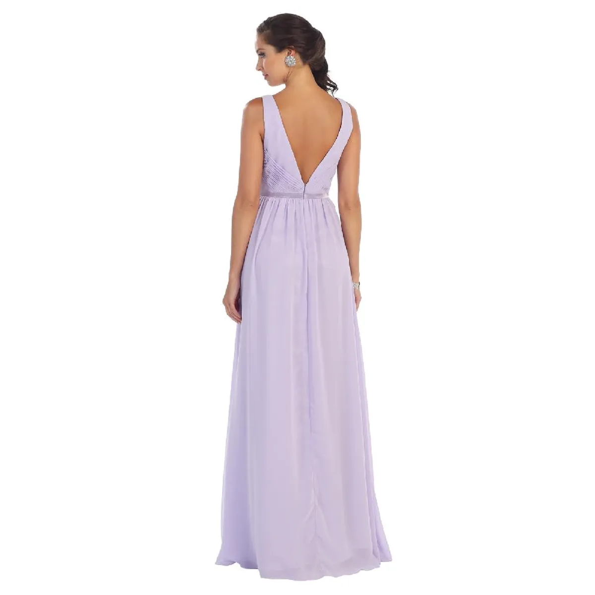 UNIQUE - VESTIDO LARGO L1225 LILA - Lila