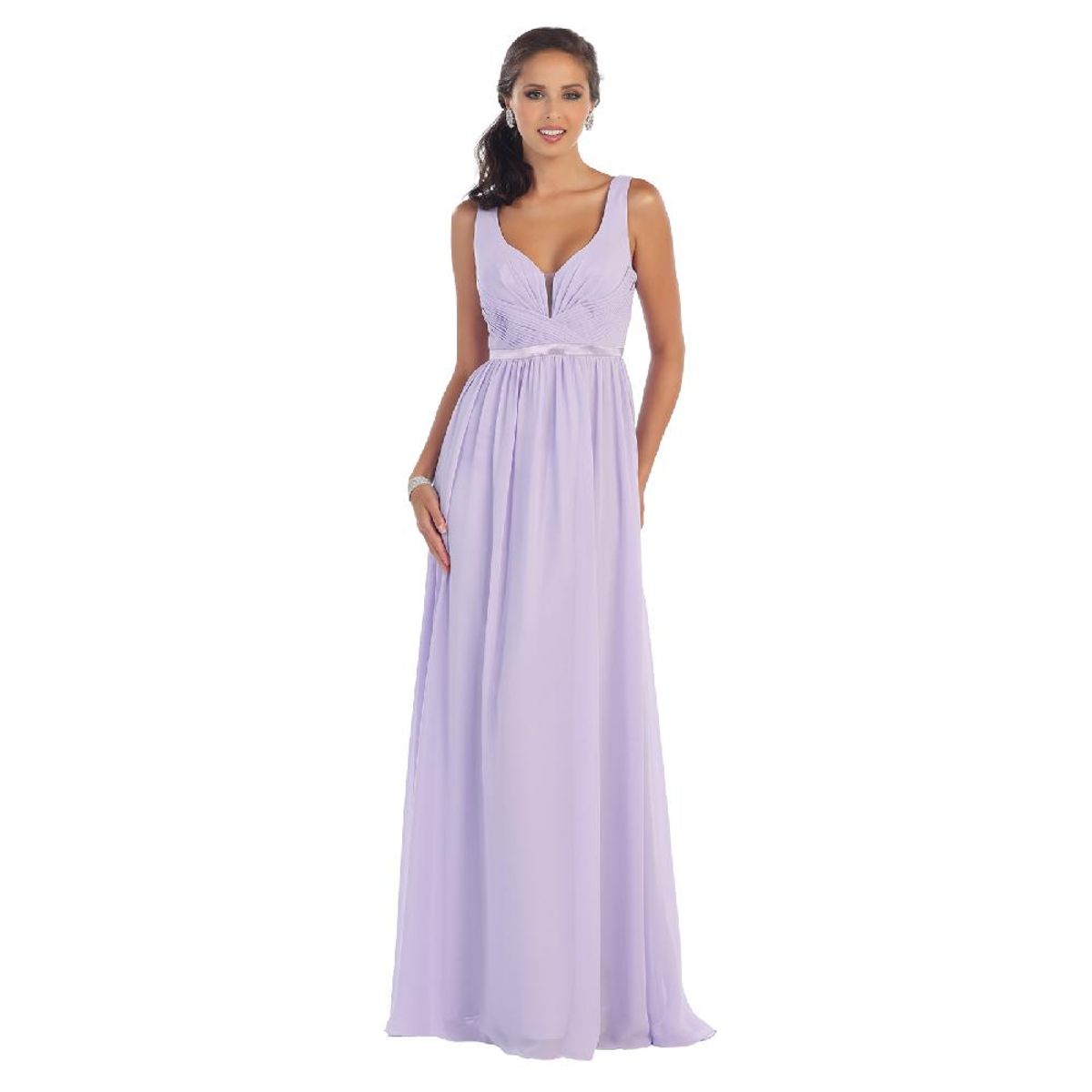 UNIQUE - VESTIDO LARGO L1225 LILA - Lila