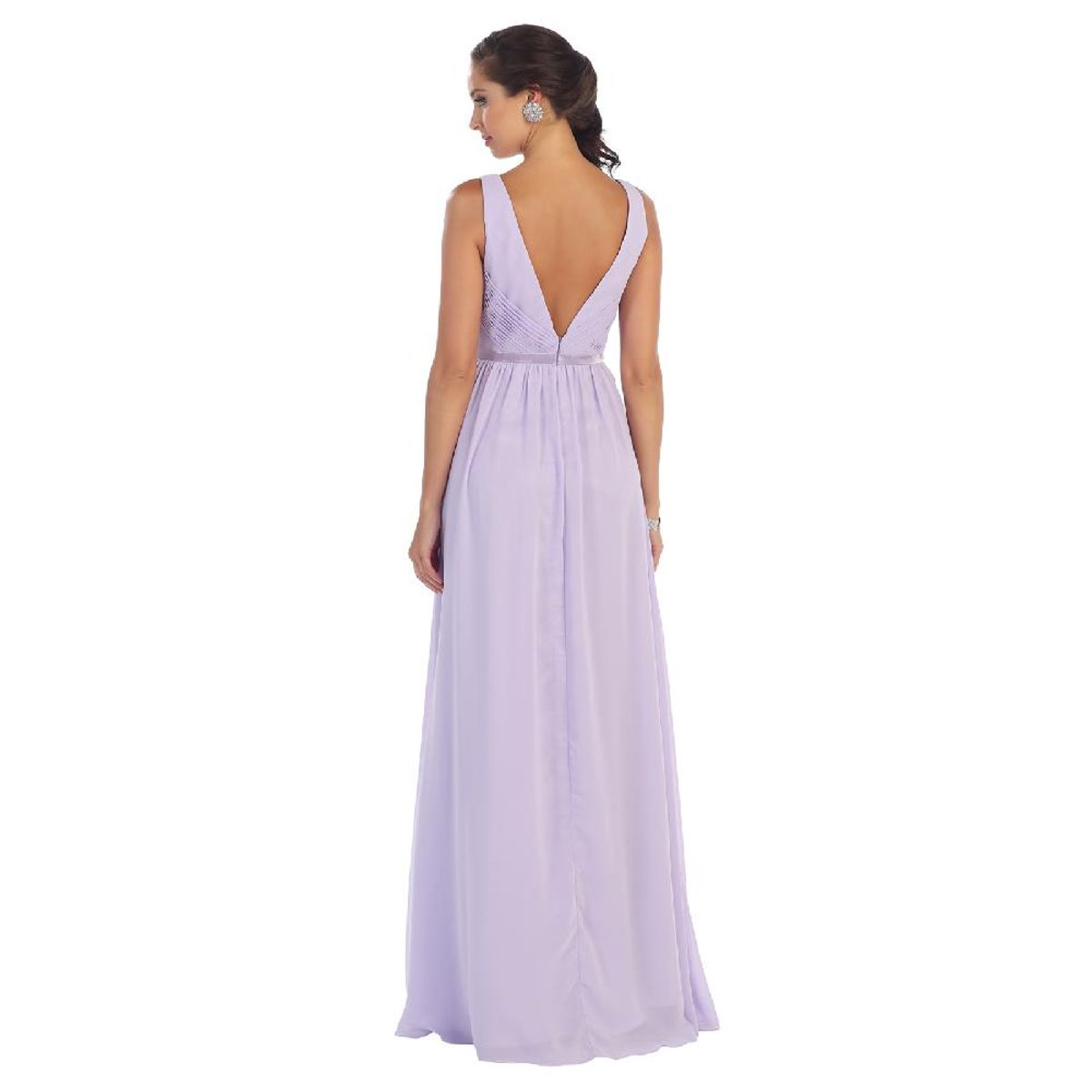 UNIQUE - VESTIDO LARGO L1225 LILA - Lila