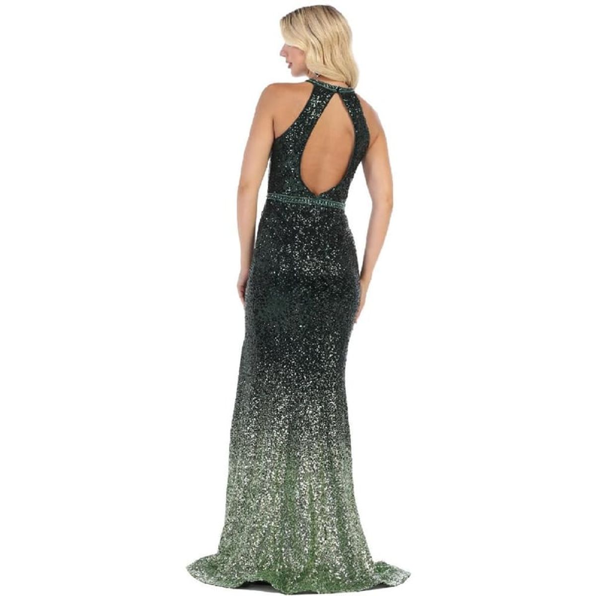 UNIQUE - VESTIDO LARGO L7673 BURDEO - Burdeos