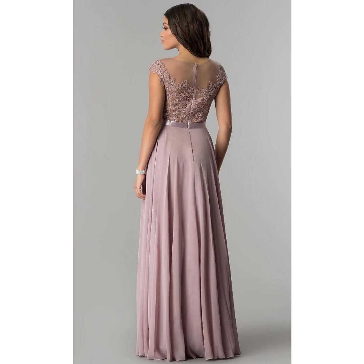 UNIQUE - VESTIDO LARGO L2121 BURDEO - Burdeos