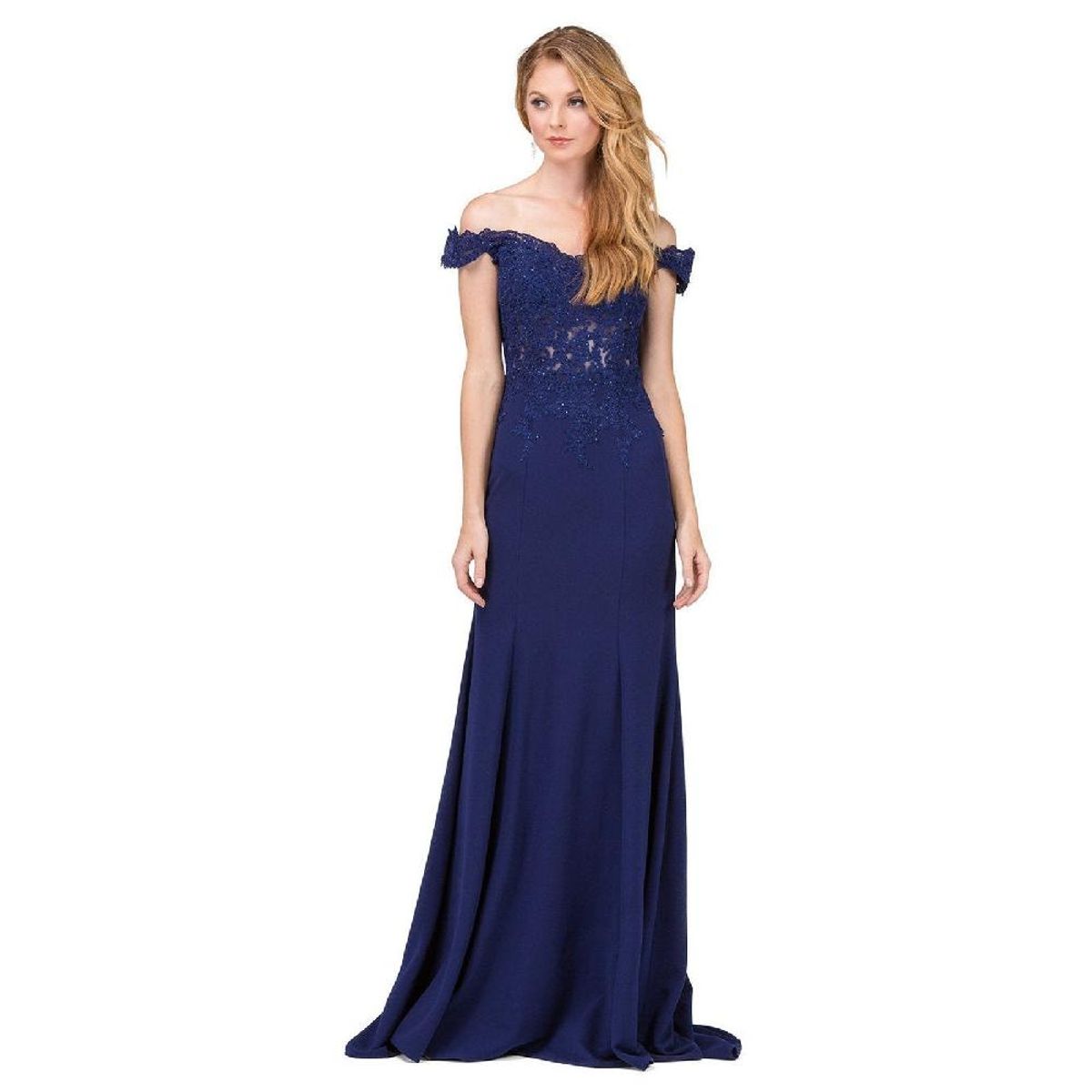 UNIQUE - VESTIDO LARGO L2358 AZUL - Azul